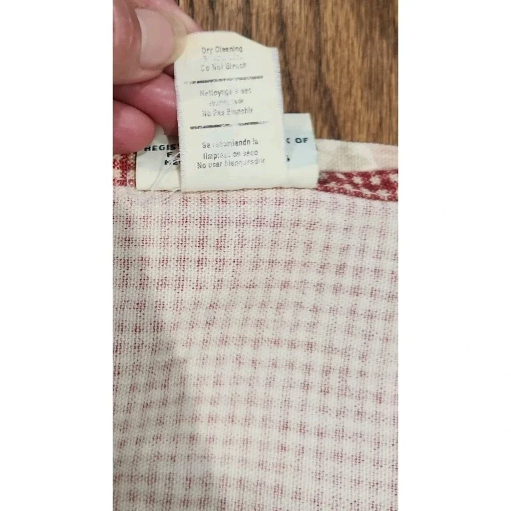 Waverly NORFOLK ROSES Red Gingham Layered Scalloped Valance 15 X 76 Cottagecore